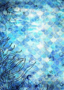 Deep Blue Mermaid Scales - Decoupage Queen - A4 Rice Paper